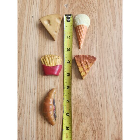 Lot of 5 Food Fridge Magnets Croissant Ice Cream Pie Cheese Fries Kitchen Decor - Picture 4 of 9